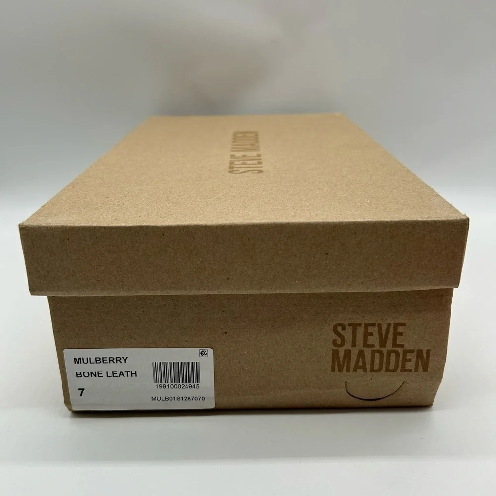 Steve Madden Mulberry Bone Leather Mule Loafers Size 7 | New in Box